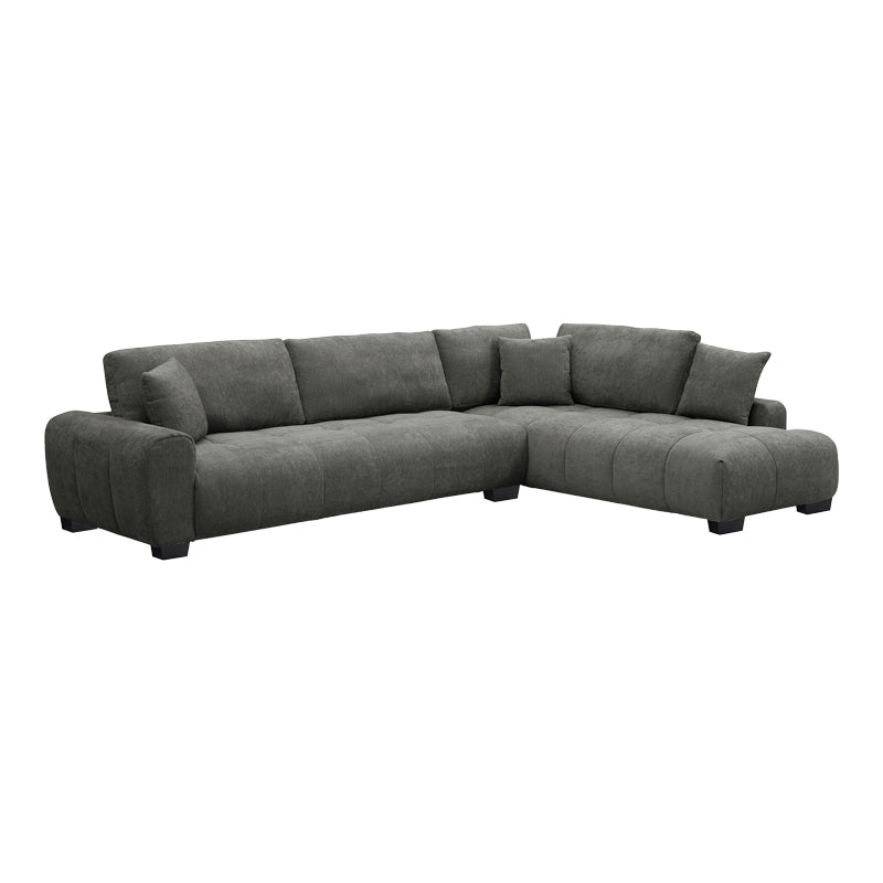 Γωνιακός καναπές Vaneto pakoworld αριστερή γωνία ανθρακί ύφασμα 287x208x85εκ