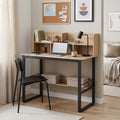 Γραφείο εργασίας Biuro pakoworld oak- μαύρο μέταλλο 120x60x103εκ