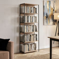 Βιβλιοθήκη Kaliano pakoworld oak-μαύρο μέταλλο 59.5x35x176.5εκ