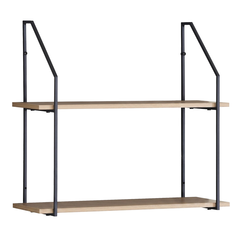 Ραφιέρα τοίχου Fema pakoworld oak με μαύρο μέταλλο 60x20x52εκ