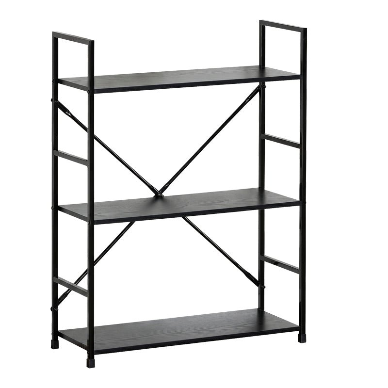 Βιβλιοθήκη-ραφιέρα Manlo pakoworld μαύρο μέταλλο 58.6x23.5x80εκ