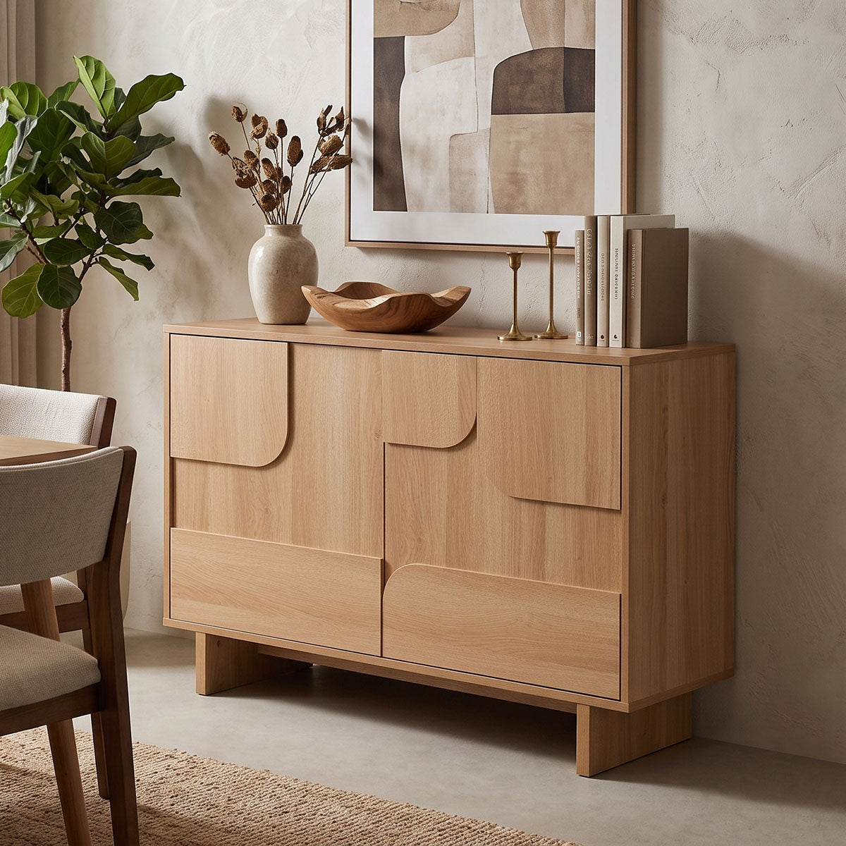 Μπουφές Jenfia 4Life mdf σε φυσική απόχρωση 101,2x39x75,5εκ