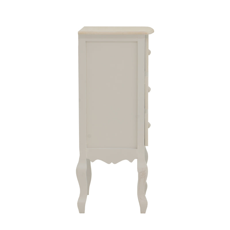 Κομοδίνο Pazlen Inart mdf σε λευκή αντικέ απόχρωση 40x34.5x82εκ