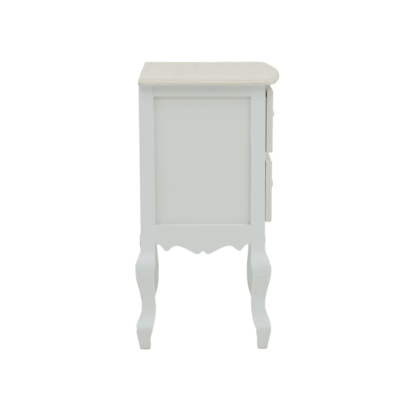 Κομοδίνο Pazlen Inart mdf σε λευκή αντικέ απόχρωση 40x45x65εκ
