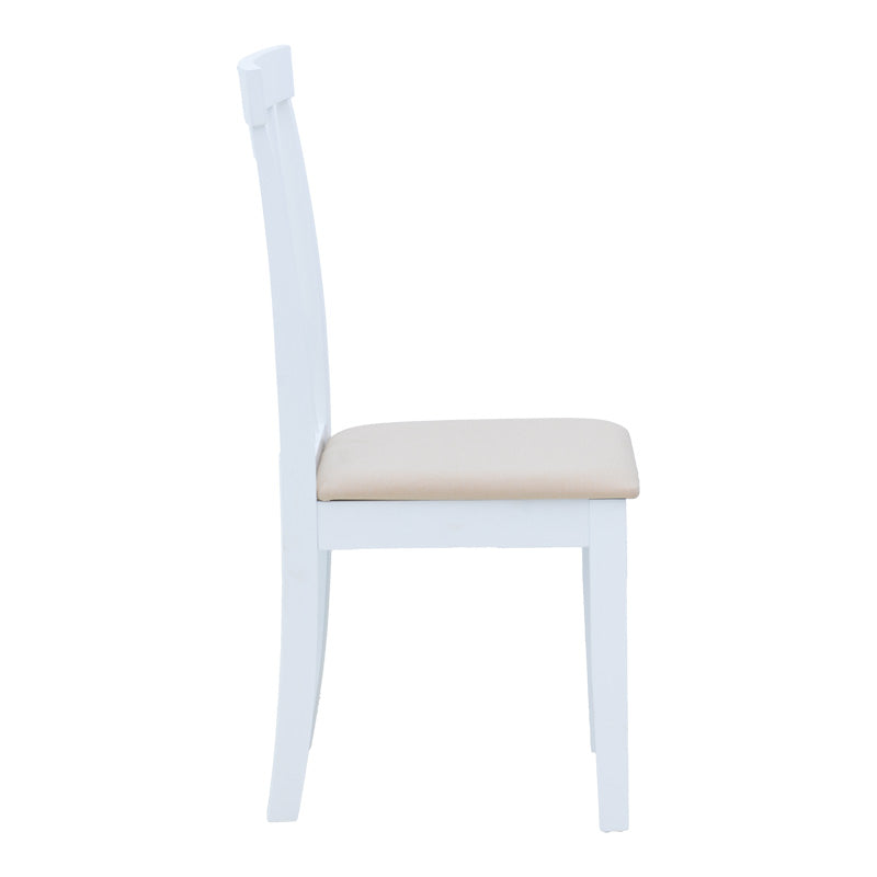 Καρέκλα Houston pakoworld rubberwood σε λευκή απόχρωση 40x49x94εκ