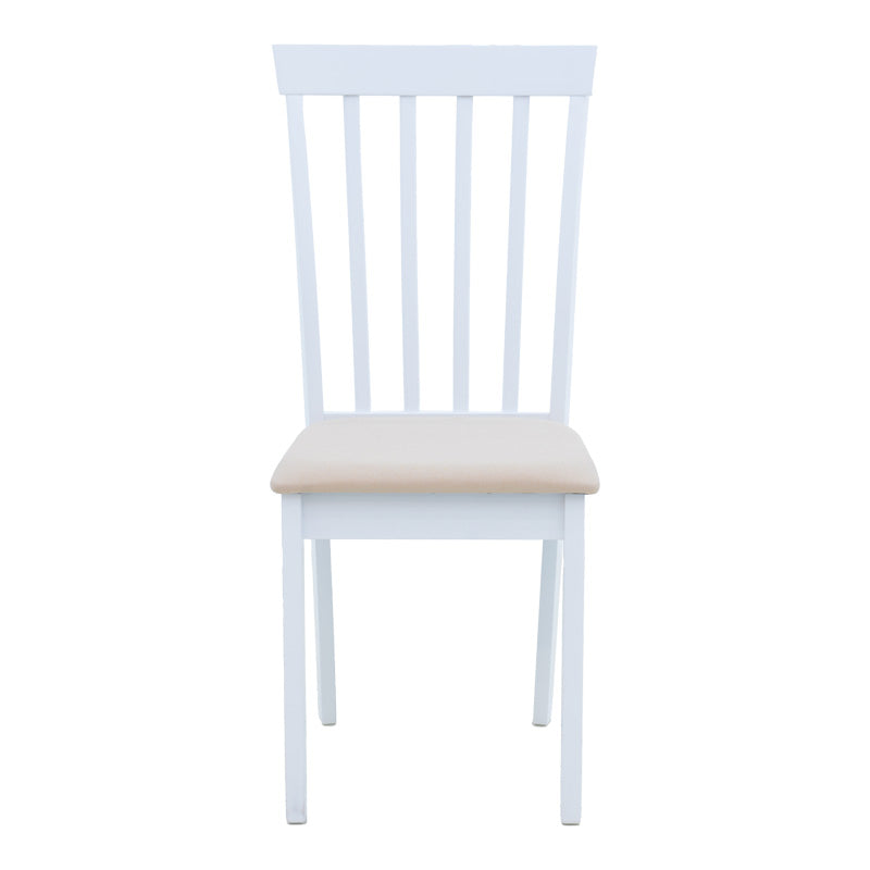 Καρέκλα Houston pakoworld rubberwood σε λευκή απόχρωση 40x49x94εκ