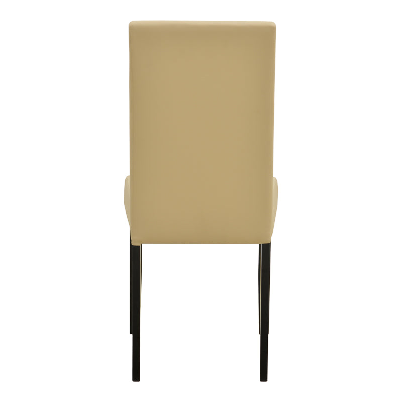 Καρέκλα Zeben pakoworld εκρού PU με πόδι μαύρο rubberwood 43,5x55,5x93,5εκ