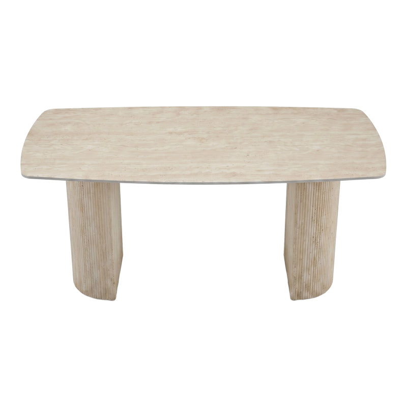 Τραπέζι Loosir pakoworld mdf-sandstone σε όψη τραβερτίνας 180x90x74εκ