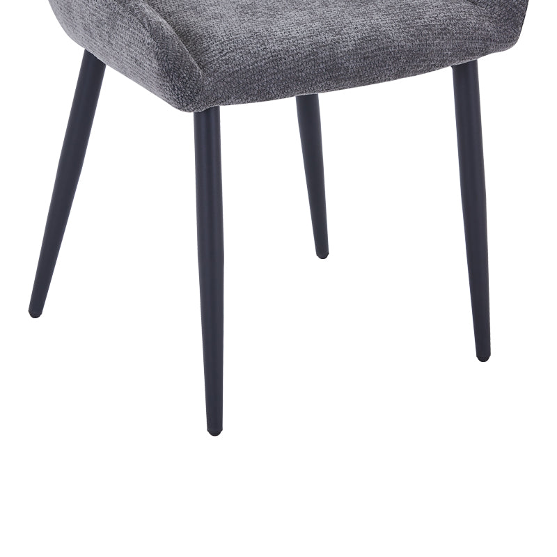 Καρέκλα Larissia pakoworld ανθρακί ύφασμα με πόδι μαύρο μέταλλο 53x59x89εκ