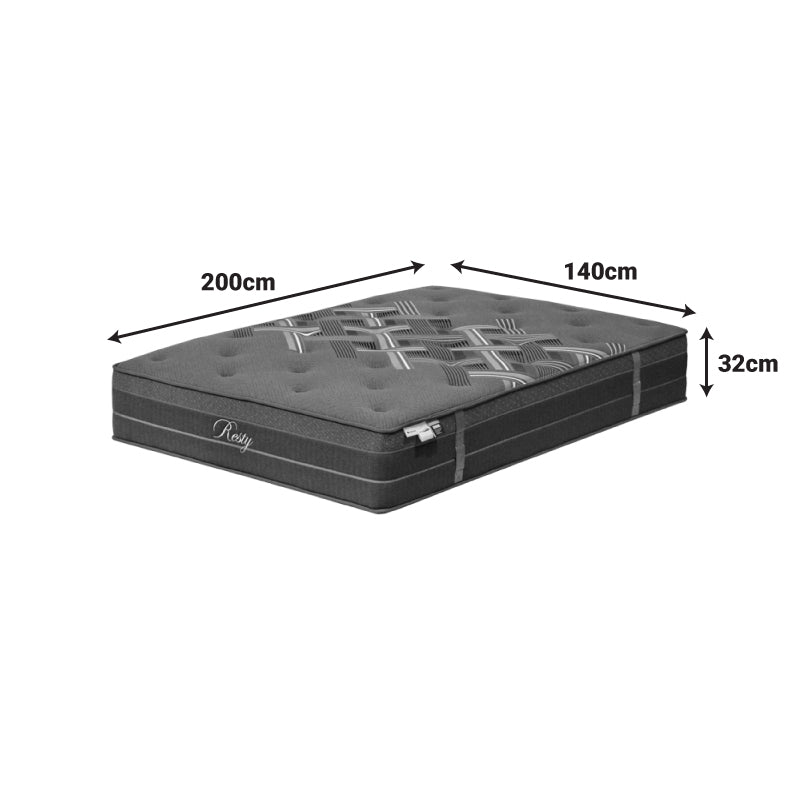 Στρώμα Resty pakoworld pocket spring μονής όψης με ενσωματωμένο ανώστρωμα 32cm 140x200εκ