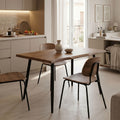 Τραπέζι Neve pakoworld MDF καρυδί-πόδι μεταλλικό μαύρο 120x80x75εκ