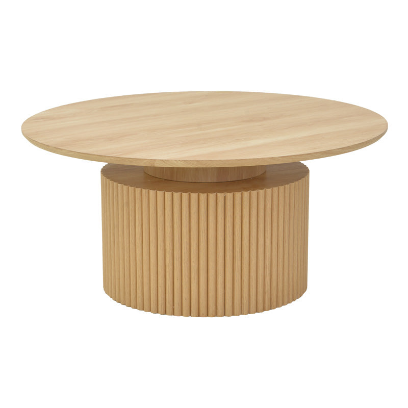 Τραπέζι σαλονιού Opols pakoworld mdf σε φυσική απόχρωση Φ90x42εκ