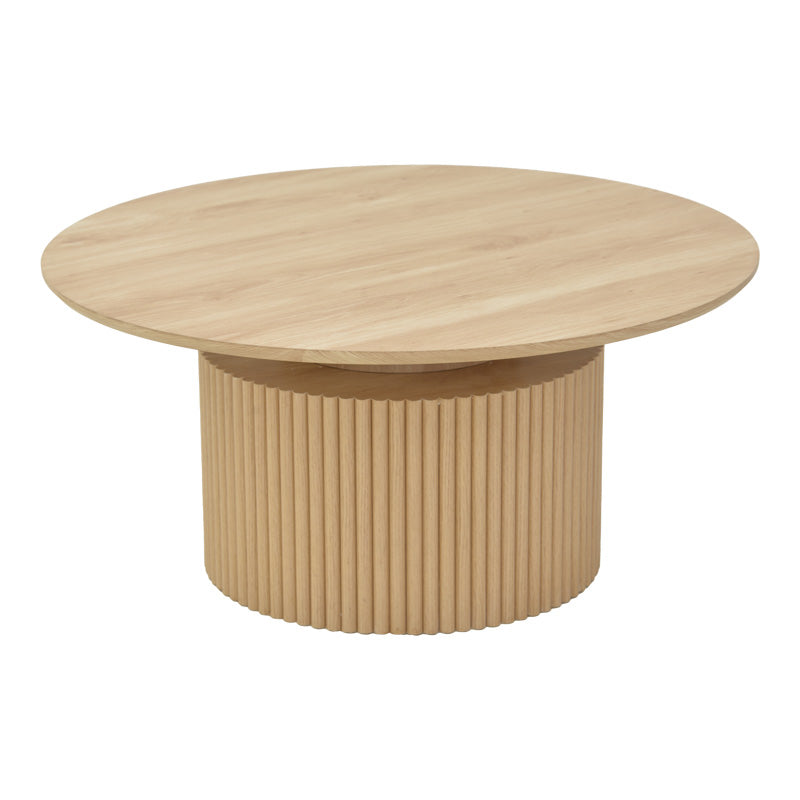 Τραπέζι σαλονιού Opols pakoworld mdf σε φυσική απόχρωση Φ90x42εκ