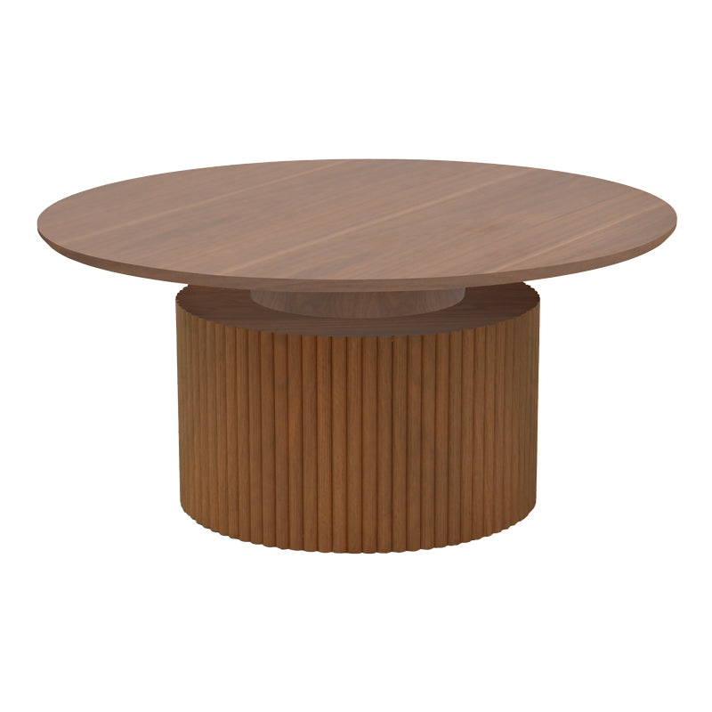Τραπέζι σαλονιού Opols pakoworld mdf καρυδί Φ90x42εκ