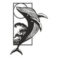Διακοσμητικό τοίχου Whale pakooworld μαύρο μεταλλικό 38x0,15x50εκ
