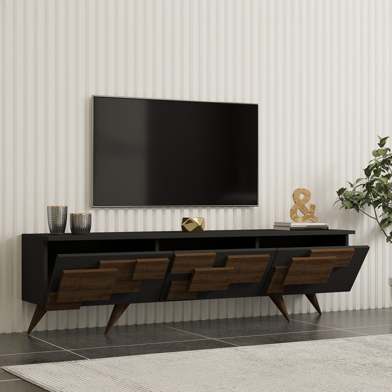Έπιπλο τηλεόρασης Trida pakoworld καρυδί με ανθρακί 160x35x45εκ