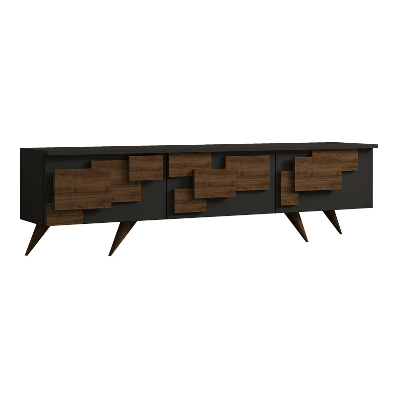 Έπιπλο τηλεόρασης Trida pakoworld καρυδί με ανθρακί 160x35x45εκ