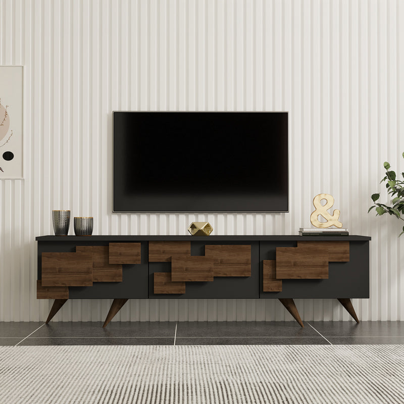 Έπιπλο τηλεόρασης Trida pakoworld καρυδί με ανθρακί 160x35x45εκ