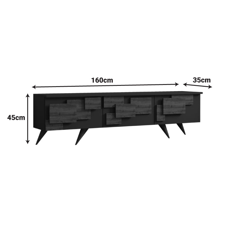 Έπιπλο τηλεόρασης Trida pakoworld καρυδί με ανθρακί 160x35x45εκ