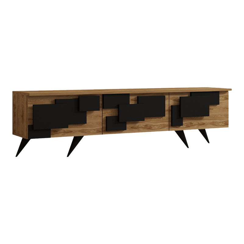 Έπιπλο τηλεόρασης Trida pakoworld oak με μαύρο 160x35x45εκ