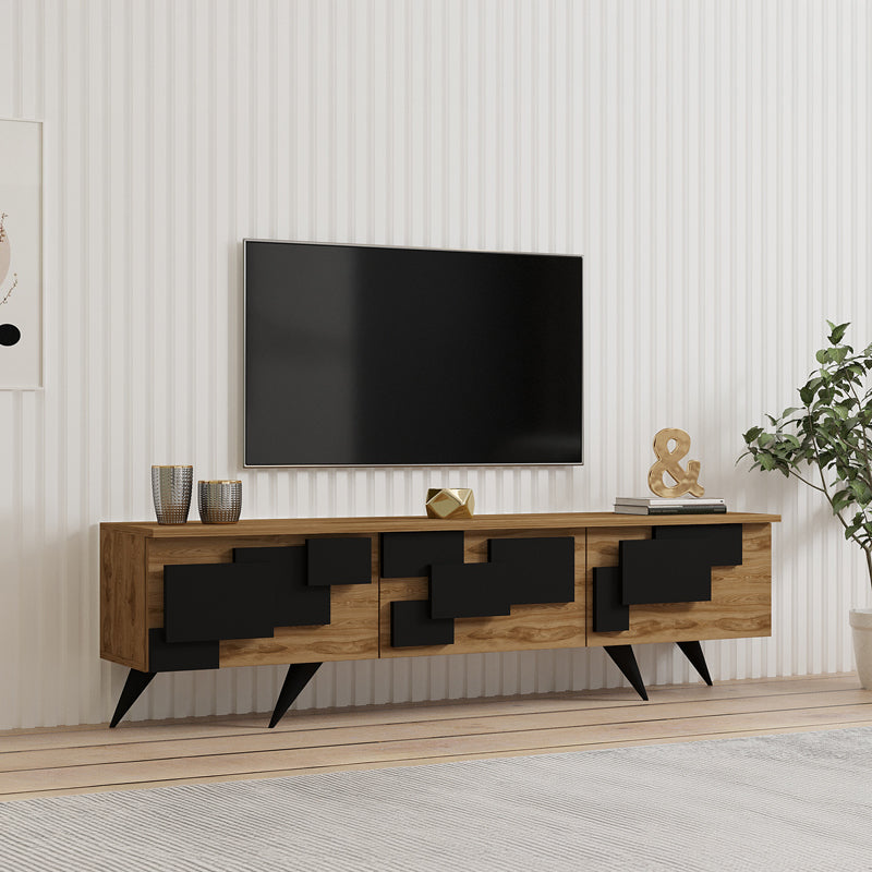 Έπιπλο τηλεόρασης Trida pakoworld oak με μαύρο 160x35x45εκ