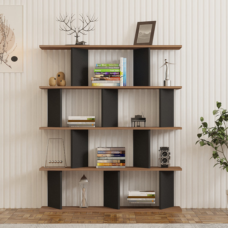 Βιβλιοθήκη Ratu pakoworld ανθρακί με oak 120x24,6x141εκ