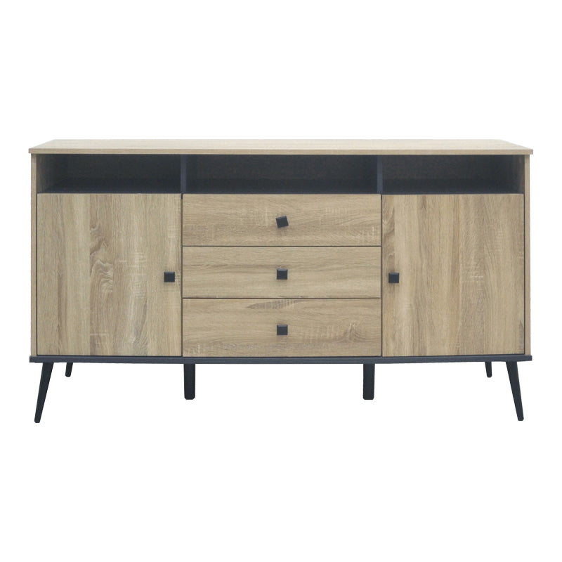 Μπουφές Zezan pakoworld σε sonoma-ανθρακί απόχρωση 140.5x41.5x80εκ
