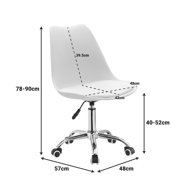 Καρέκλα γραφείου Gaston II pakoworld μέντα pp-pu 48x57x77-90εκ