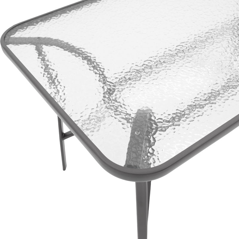 Τραπεζαρία Ensure-Lindaria pakoworld σετ 5τεμ μέταλλο-γυαλί σε ανθρακί απόχρωση 120x70x70εκ