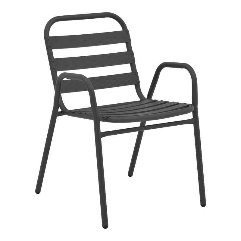 Τραπεζαρία Albero-Sussie pakoworld 3τεμ πτυσσόμενο μέταλλο σε ανθρακί απόχρωση Φ60x70εκ