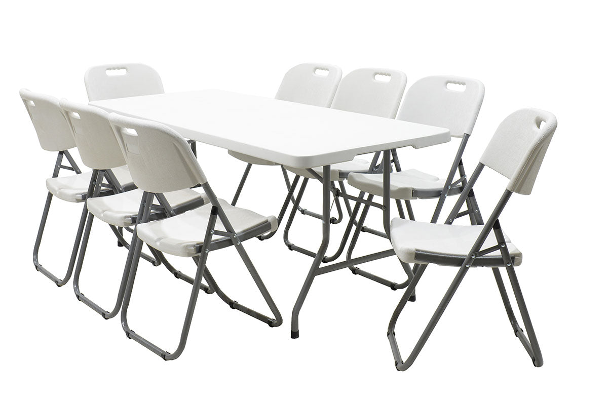 Τραπέζι catering Rodeo pakoworld πτυσσόμενο-βαλίτσα λευκό 183x76x74εκ