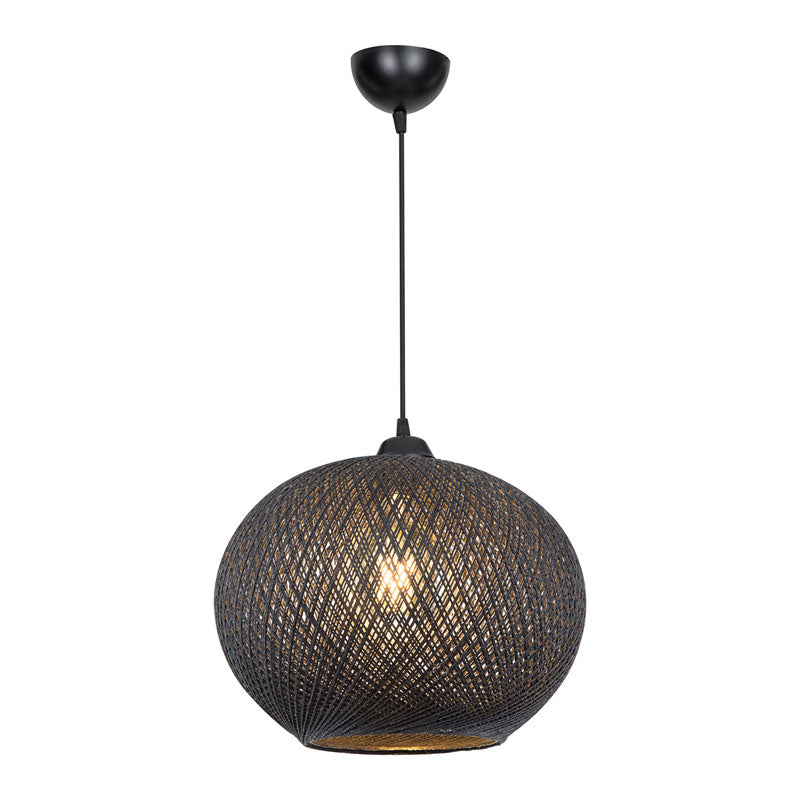 Φωτιστικό οροφής μονόφωτο Leshia pakoworld Ε27 μαύρο Φ38x38εκ