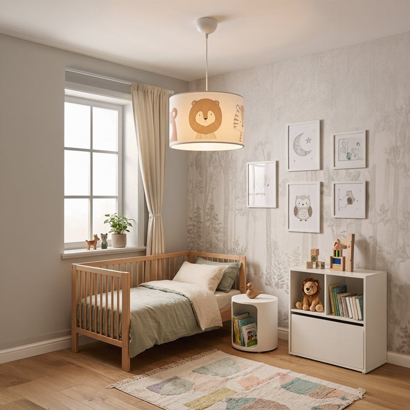 Παιδικό φωτιστικό οροφής Safari pakoworld led E27 πολύχρωμο PVC Φ30x20εκ