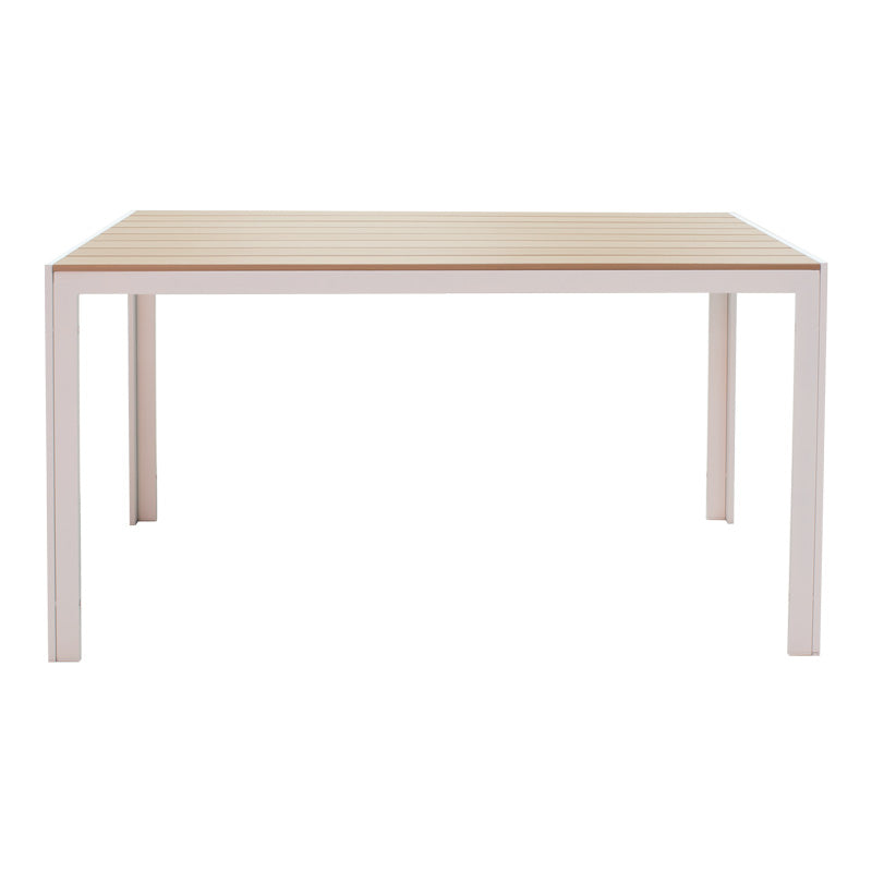Τραπεζαρία Zacreta-Nares σετ 5τεμ pakoworld λευκό-φυσικό 140x80x72.5εκ