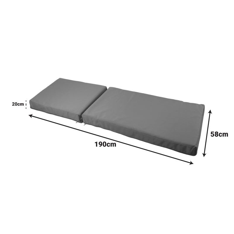 Μαξιλάρι Vertian pakoworld textilene σε ανθρακί απόχρωση 58x190x20εκ