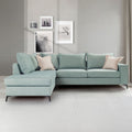 Γωνιακός καναπές δεξιά γωνία Romantic pakoworld ύφασμα Ciel-Cream 290x235x95εκ