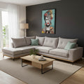 Γωνιακός καναπές δεξιά γωνία Luxury II pakoworld ύφασμα elephant-ciel 290x235x95εκ