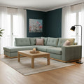Γωνιακός καναπές δεξιά γωνία Boston pakoworld ύφασμα ciel-cream 280x225x90εκ