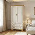 Ντουλάπα Jaden pakoworld δίφυλλη golden oak-λευκό antique 101x62x197,5εκ