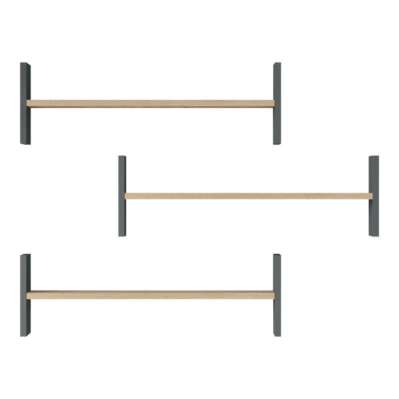 Ραφιέρα τοίχου Mento pakoworld oak με ανθρακί 75,6x14,5x23,6εκ