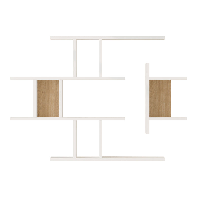 Ραφιέρα τοίχου Ledia pakoworld λευκό με oak 110,6x14,5x78εκ