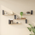 Ραφιέρα τοίχου Flear pakoworld oak με ανθρακί 179x14,5x76,2εκ