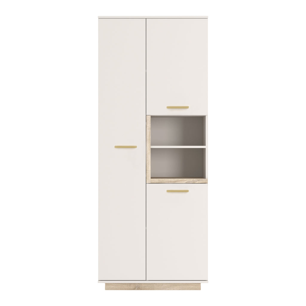 Ντουλάπα στήλη Norda pakoworld κρεμ με oak 199,5x40x80εκ