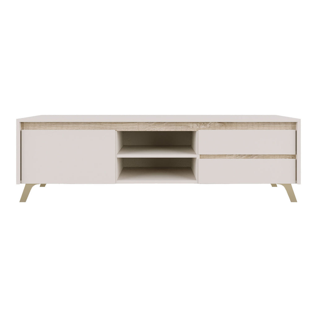 Έπιπλο τηλεόρασης Belka pakoworld κρεμ με oak 155x45x53,6εκ