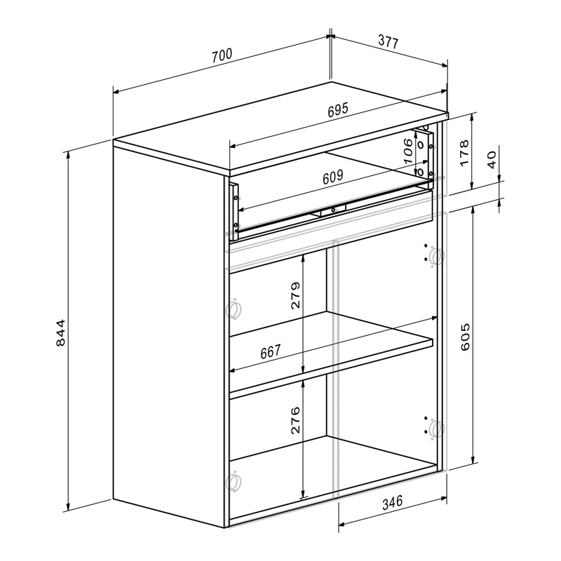 Έπιπλο εισόδου Ansia pakoworld καρυδί oak 210x44,7x175εκ