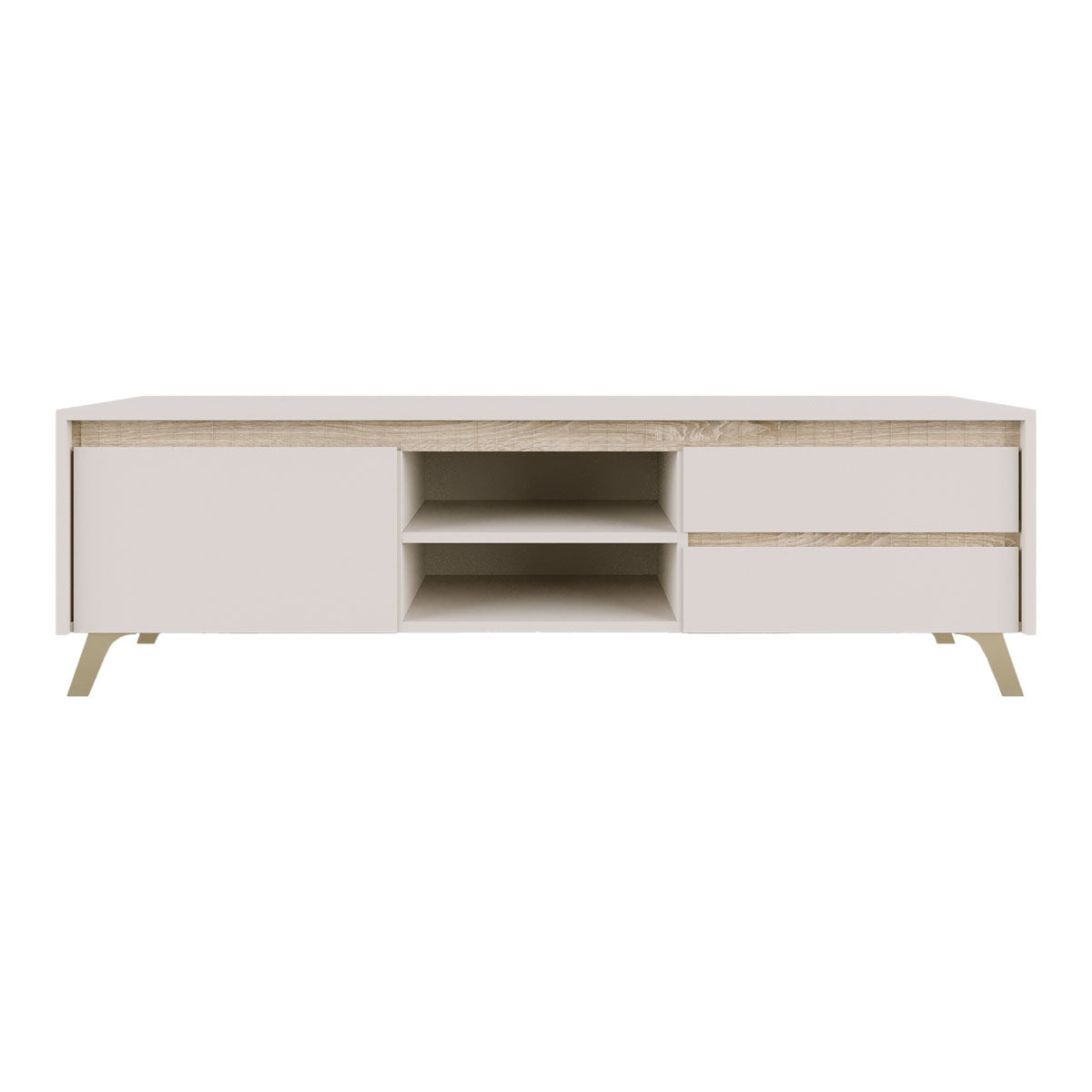 Σύνθετο σαλονιού Belka pakoworld κρεμ με oak 210,6x45x152,6εκ