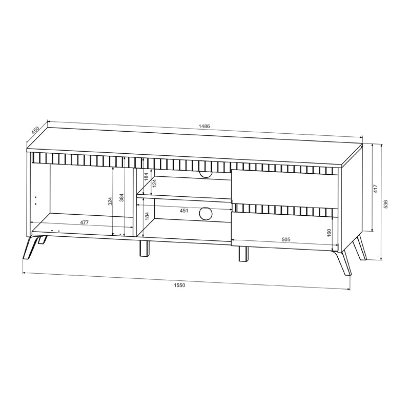 Σύνθετο σαλονιού Belka pakoworld κρεμ με oak 210,6x45x152,6εκ