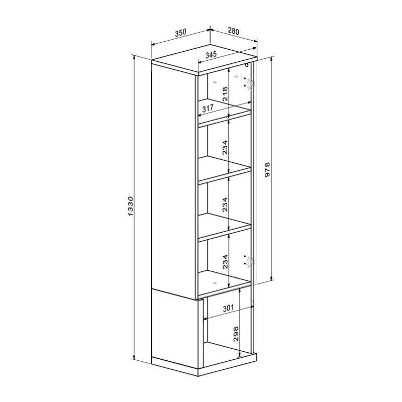 Σύνθετο σαλονιού Norda 4Life κρεμ με oak 187x40x58.4εκ