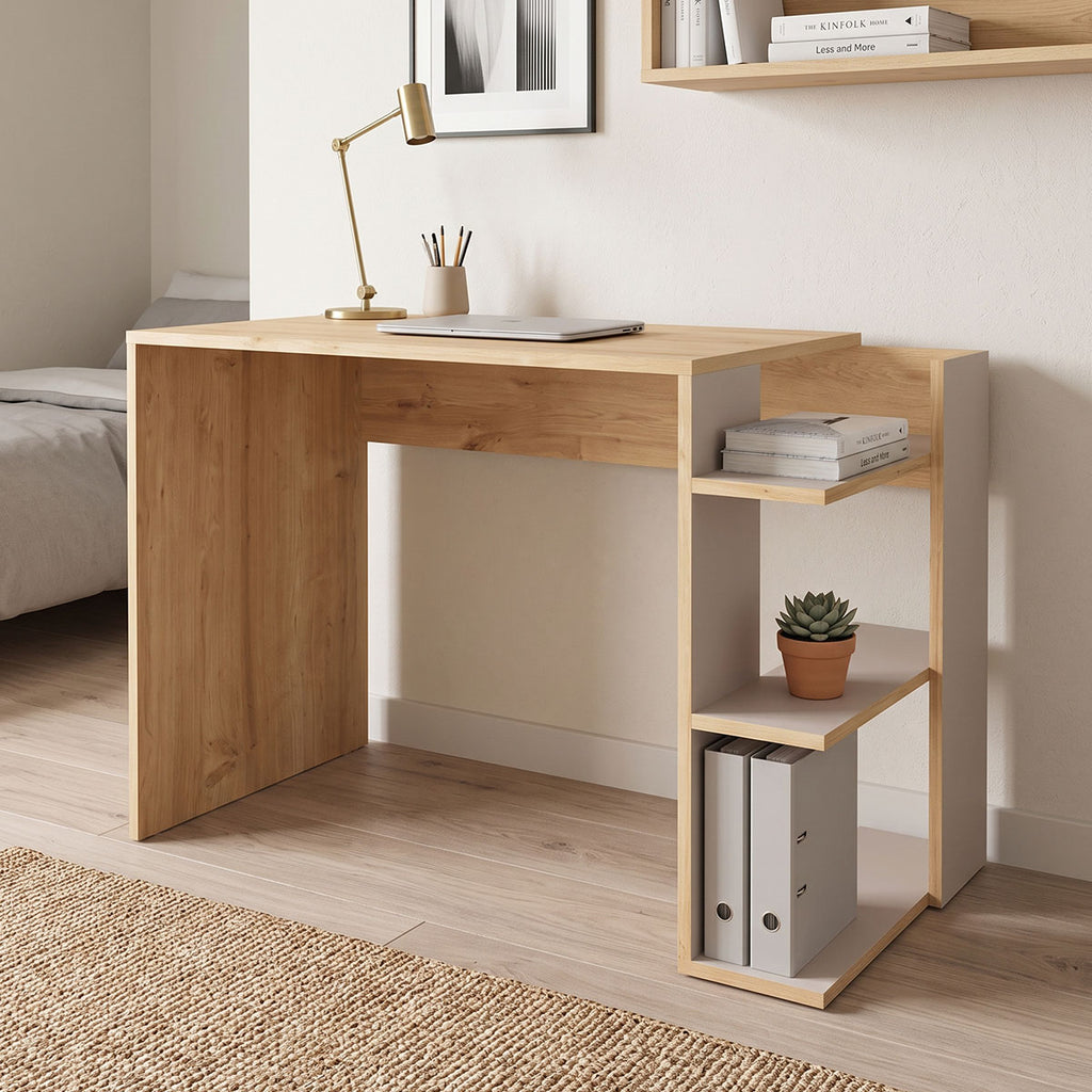 Γραφείο εργασίας Toska pakoworld σε oak- sandstone απόχρωση 114x56x76εκ