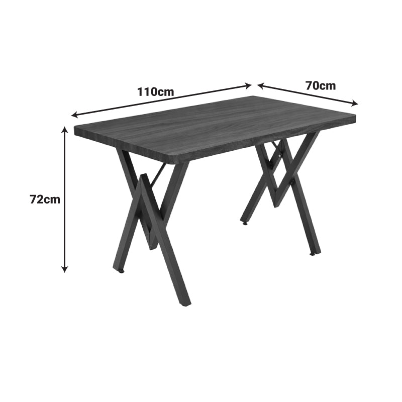 Τραπέζι Vertex 4Life καρυδί με μαύρο μέταλλο 110x70x72εκ